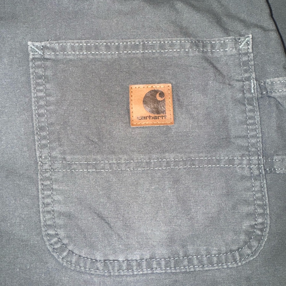 Carhartt Carpenter Pants Mens 42x32 Gray Utility Work Wear Pockets B151 FAT.